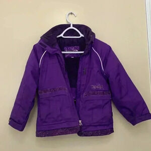 Crush winter coat w storm cuffs &  Velcro, front zip with Velcro, secure pockets